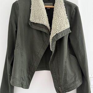 Women's Olive Jacket with Cream Lining